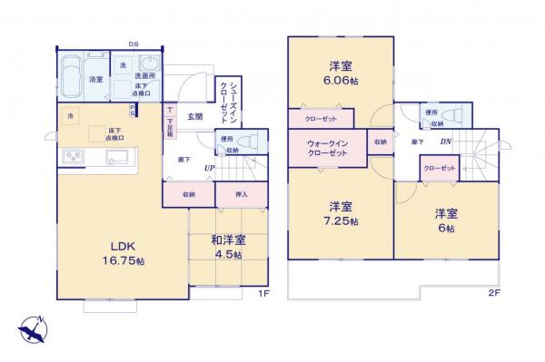 狭山市広瀬台３丁目　新築一戸建て　全2棟 間取り図