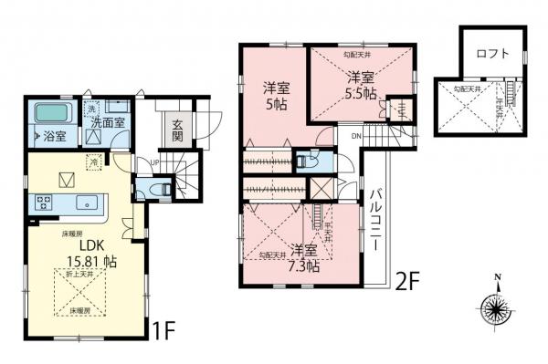 杉並区上井草2丁目　新築一戸建て 間取り図