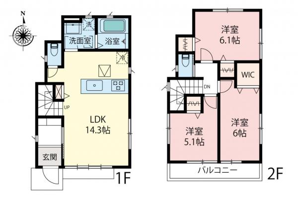 新築一戸建て 小平市学園東町１丁目 西武多摩湖線一橋学園駅 4,280万円