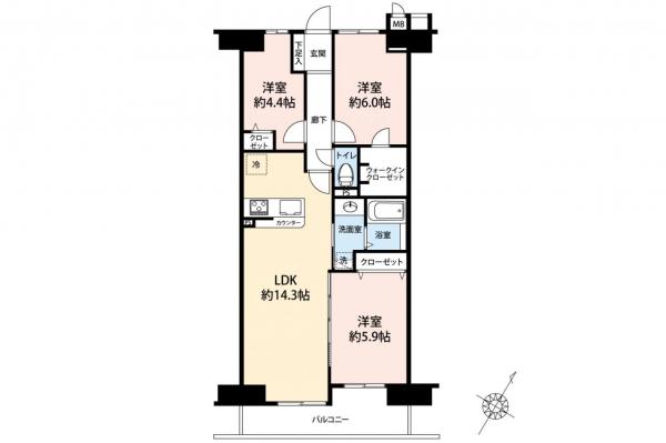 朝日パリオ入間市　７階 間取り図
