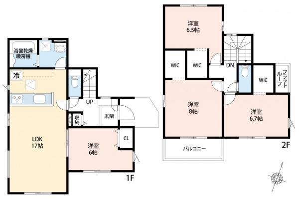 狭山市根岸2丁目　新築一戸建て 間取り図