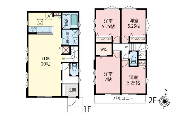 所沢市北所沢町　新築一戸建て 間取り図
