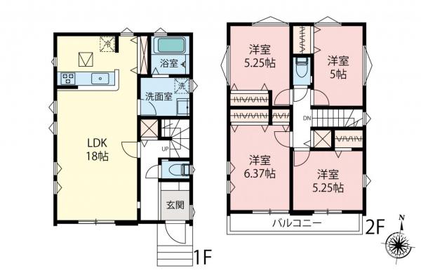 所沢市北所沢町　新築一戸建て 間取り図