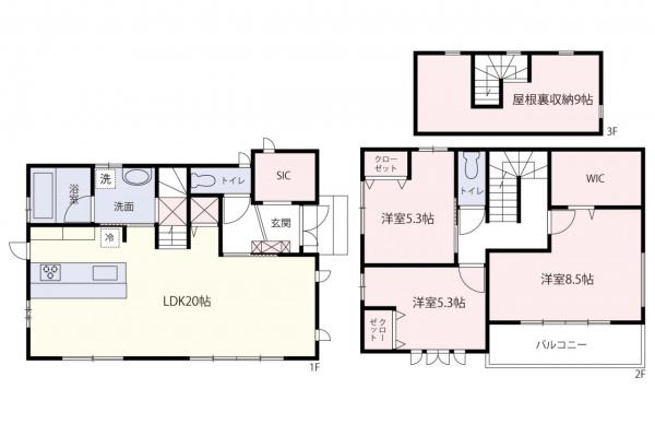 飯能市美杉台　中古戸建 間取り図