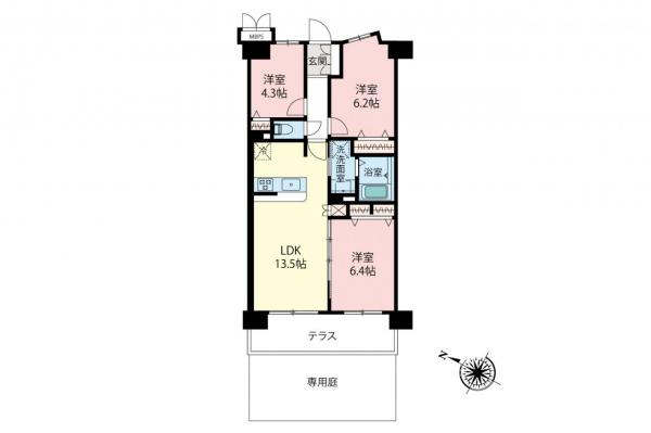 ライオンズガーデン新所沢　1階 間取り図