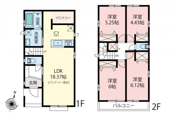 新築一戸建て 東村山市野口町３丁目 西武新宿線東村山駅 4,290万円～4,490万円