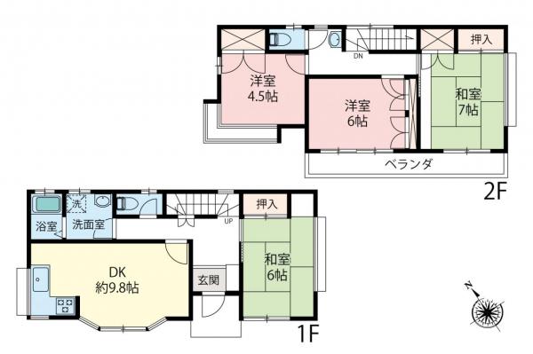 中古一戸建て 坂戸市千代田２丁目 東武東上線若葉駅 1,780万円