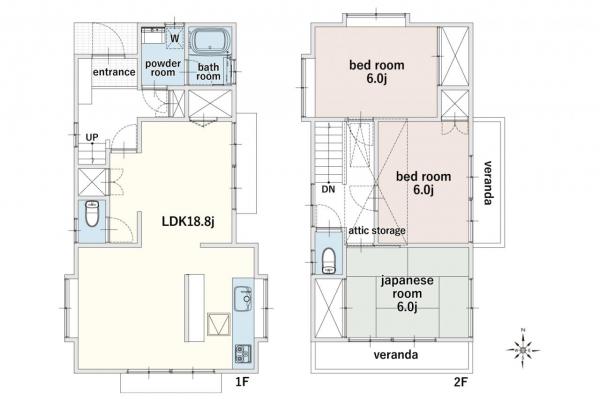【見学予約受付中♪／リフォーム済みLDK18帖超】清瀬市上清戸2丁目　中古一戸建て 間取り図