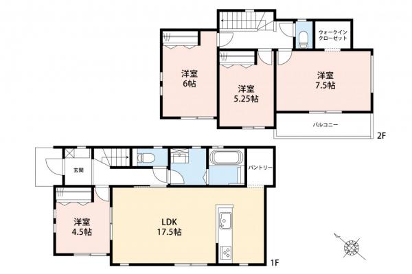 狭山市笹井３丁目　新築一戸建て 間取り図