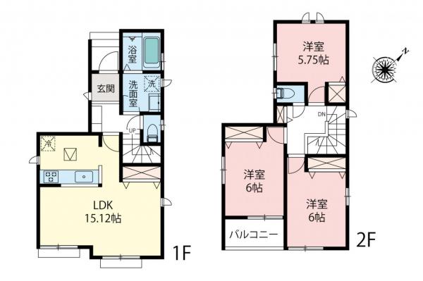 所沢市和ヶ原2丁目　新築一戸建て 間取り図