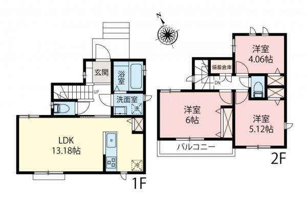 所沢市小手指南6丁目　新築一戸建て 間取り図