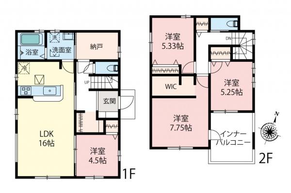 所沢市下富　新築一戸建て 間取り図