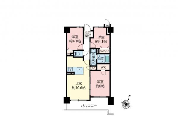 シャルマンコーポ東所沢　2階 間取り図