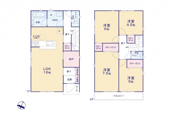 入間市大字新久　新築一戸建て 間取り図