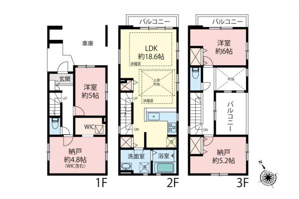 【武蔵浦和駅徒歩11分】さいたま市南区白幡2丁目　新築一戸建て 間取り図