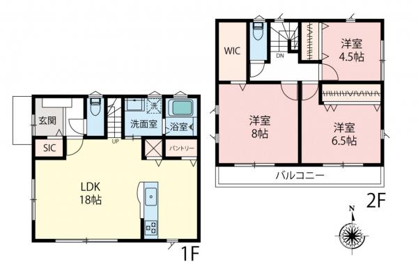 川越市砂新田　新築一戸建て 間取り図