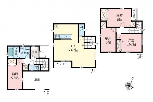 所沢市弥生町　新築一戸建て 間取り図