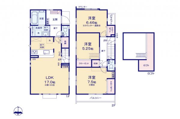小平市学園西町2丁目　新築一戸建て 間取り図