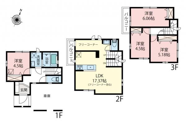 志木市本町3丁目　新築一戸建て 間取り図