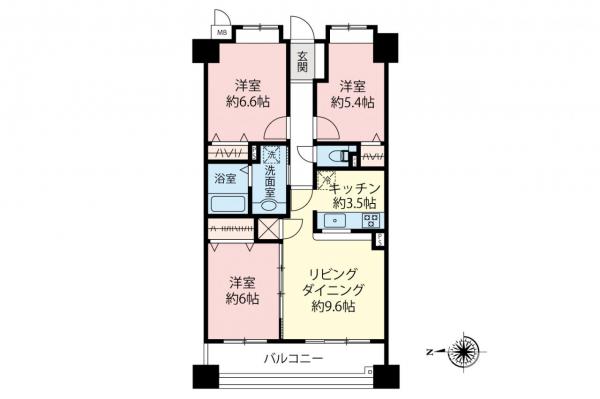 セザールプラザ東村山　3階 間取り図