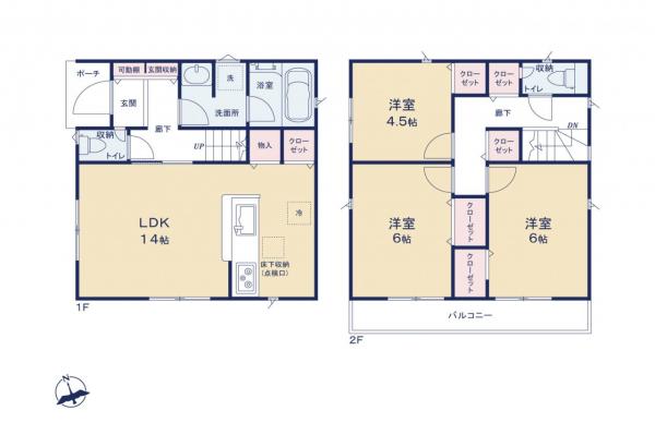 所沢市小手指元町1丁目　新築一戸建て 間取り図