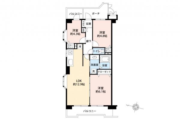 朝日パリオ新狭山 間取り図