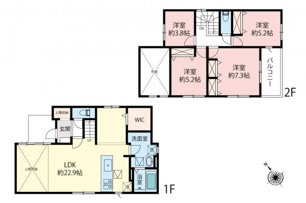 川越市藤木町　新築一戸建て 間取り図