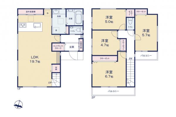 新築一戸建て 川越市大字砂新田 東武東上線新河岸駅 3,680万円
