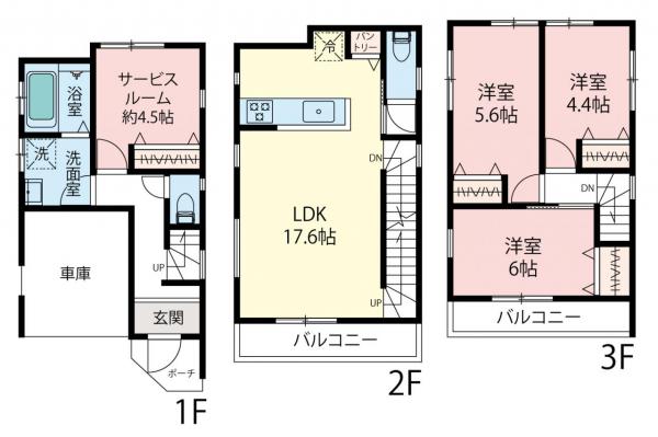 川越市稲荷町　新築一戸建て 間取り図