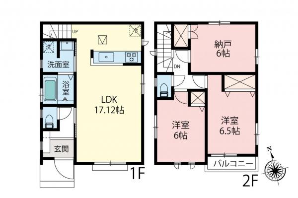 所沢市上新井2丁目　新築一戸建て 間取り図