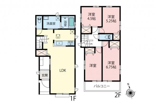 所沢市上新井2丁目　新築一戸建て 間取り図
