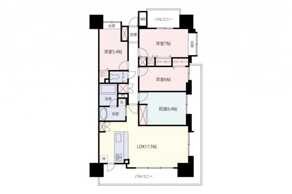グランシエロ志木アールコート　5階 間取り図