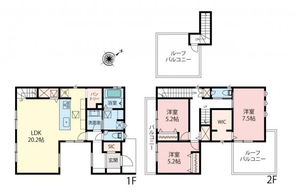 所沢市山口　新築一戸建て 間取り図