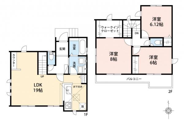 狭山市入間川　新築一戸建て 間取り図