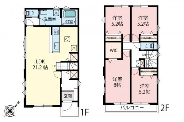 東村山市萩山町2丁目　新築一戸建て 間取り図