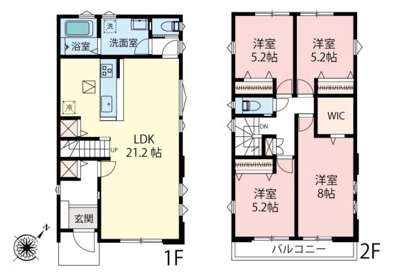 東村山市萩山町2丁目　新築一戸建て 間取り図