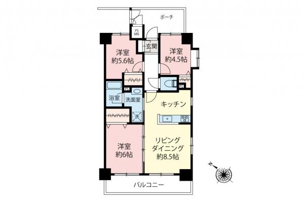 ハイホーム朝霞本町　7階 間取り図