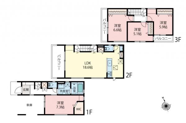 新築一戸建て 所沢市美原町１丁目 西武新宿線新所沢駅 4,280万円