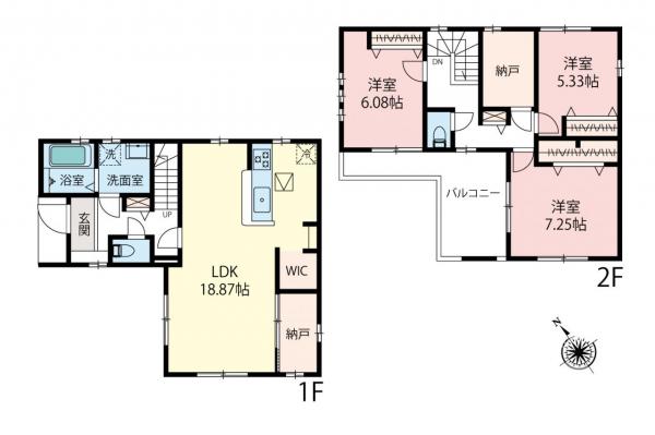 所沢市上新井2丁目　新築一戸建て 間取り図