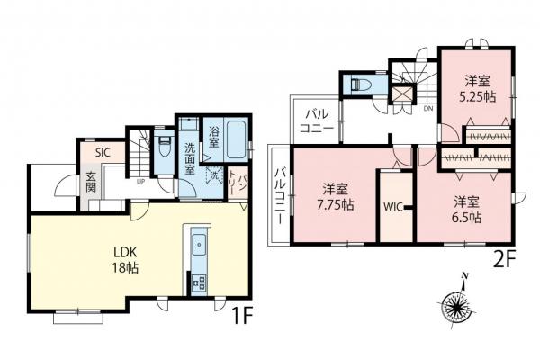 ～早春感謝！価格変更物件～　富士見市羽沢3丁目　新築一戸建て 間取り図