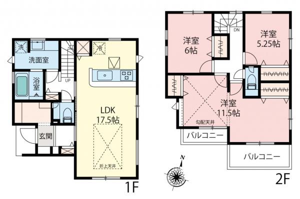 所沢市下安松　新築一戸建て 間取り図