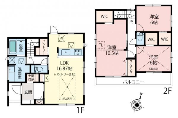 所沢市下安松　新築一戸建て 間取り図