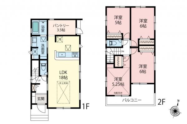 所沢市下安松　新築一戸建て 間取り図