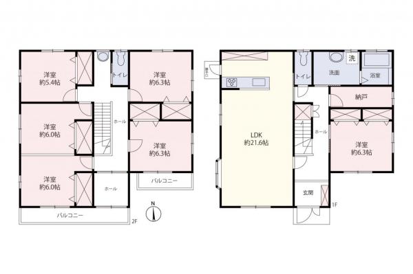 【住協のお預かり物件／敷地面積50坪超・角地】毛呂山町中央　中古戸建 間取り図