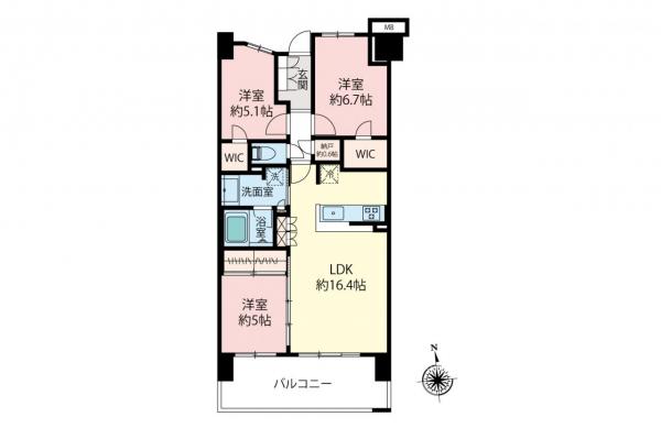 オハナ新所沢　6階 間取り図