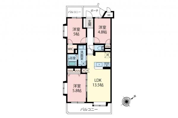 コスモ志木ホワイトコート　4階 間取り図