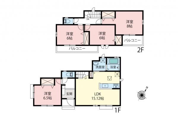 所沢市若狭4丁目　新築一戸建て 間取り図