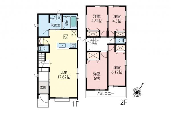 所沢市若狭4丁目　新築一戸建て 間取り図