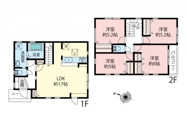 所沢市北秋津　新築一戸建て 間取り図
