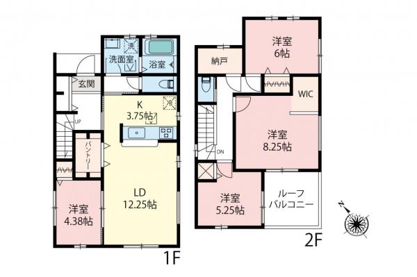 所沢市山口　新築一戸建て 間取り図